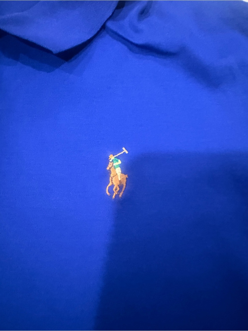 Ralph Lauren Polo Shirt - Bright Blue with Multicolor Logo